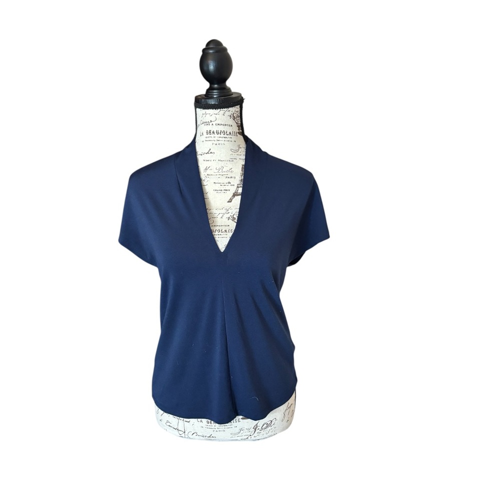 H&M Navy V-Neck Blouse